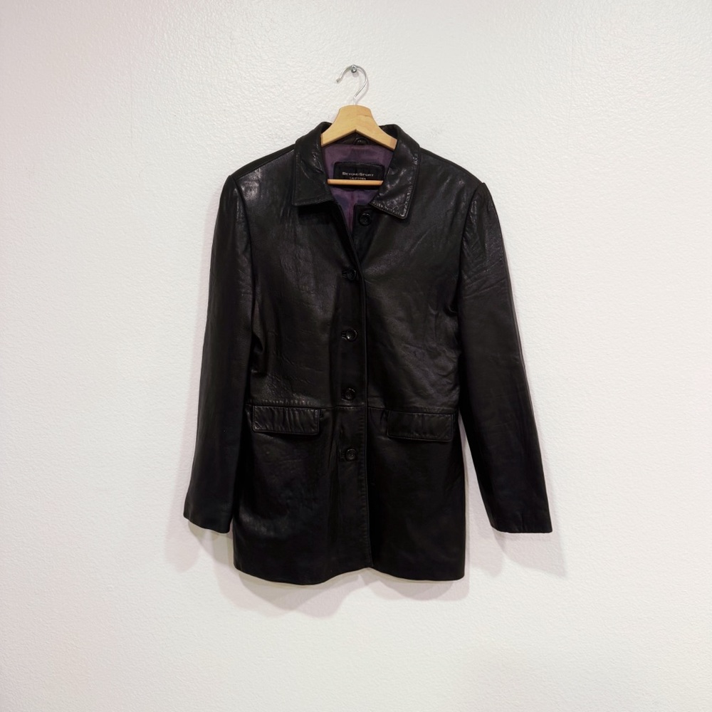 Vintage 90’s Black Genuine Leather Jacket for Women